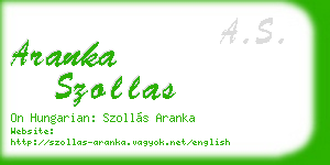 aranka szollas business card