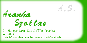 aranka szollas business card